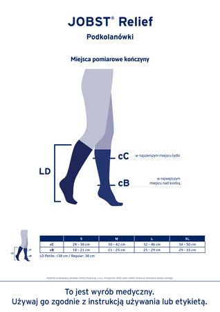 JOBST Relief podkolanówki otwarte palce ccl2 kolor beżowy